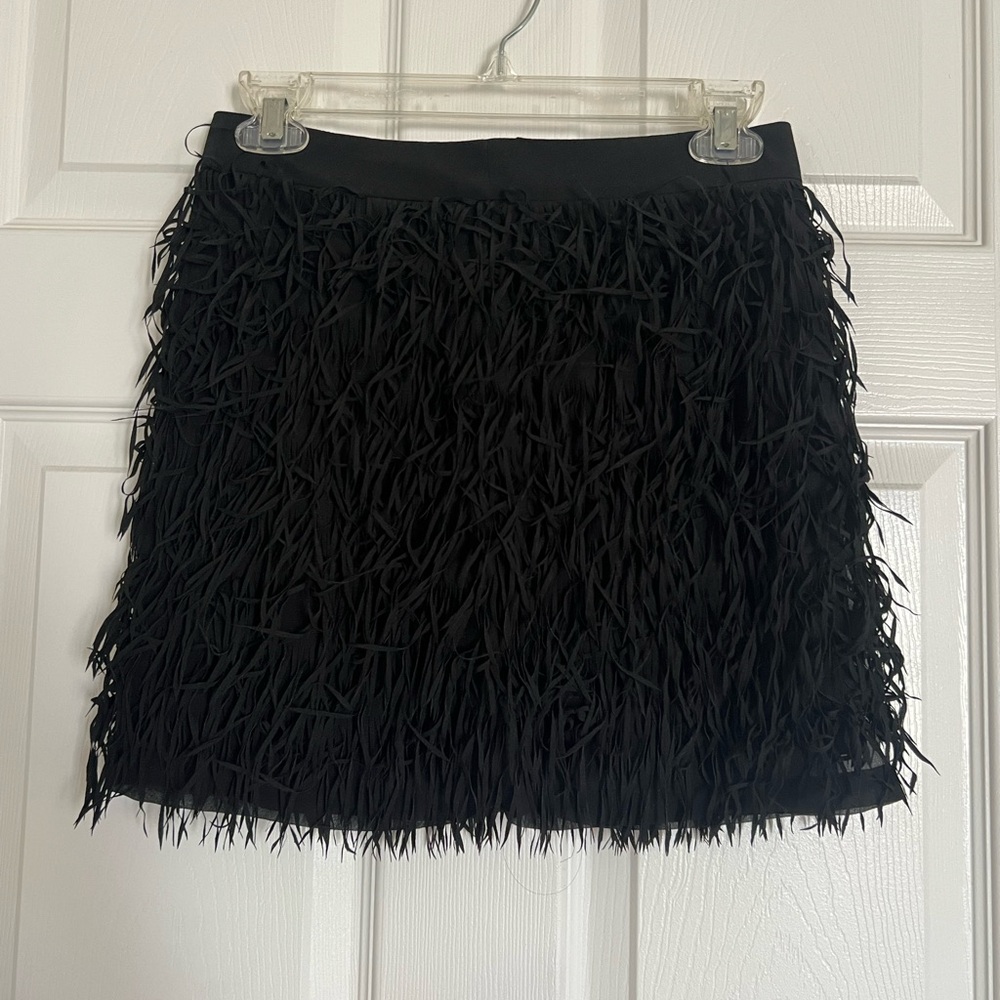Forever 21 Black Fringe Mini Skirt Women’s Size Small